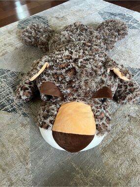 Plush Brown Speckled Animal Floor Pillow